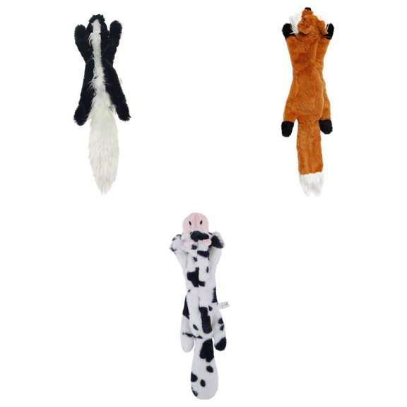 QSTDGVPW 3 Pieces Cute Critter Dogs Toy Pet Chew Squeak Squeaky Toys Interactive Gift