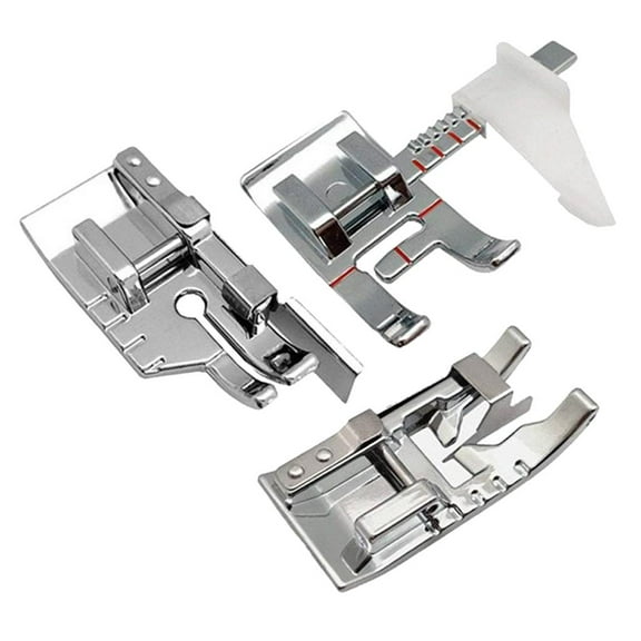 QSTDGVPW 3 Pieces Sewing Machine Adjustable Guide Presser Foot Fits All Low Shank Singer,