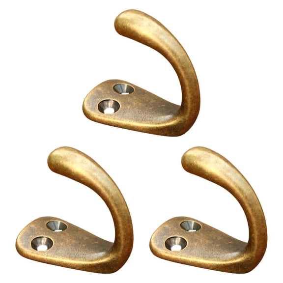 QSTDGVPW 3 X Multipurpose Hooks Hooks Brass Easy Installation Home Organization Bronze