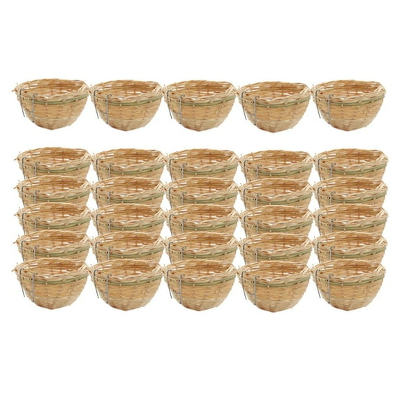 QSTDGVPW 30 pieces Bamboo Weaving Bird Hatching Breeding Cave Nest for Finch Parakeet