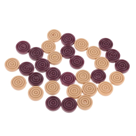 QSTDGVPW 32pcs Plastic Round Draughts & Backgammon & Checkers Chess Pieces Replacement