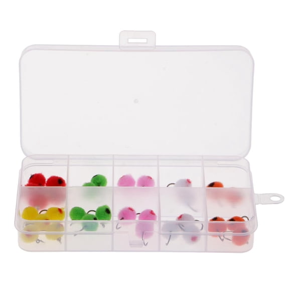 QSTDGVPW 36 Pack Dry Fly, Nymph Fly Lure Assotment for Trout Fly Fishing Egg Fly Glo Bug