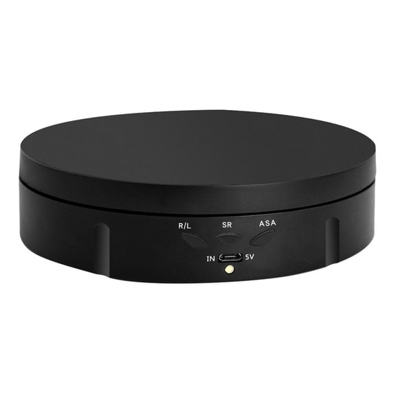 QSTDGVPW 360 Degree Round Electric Rotating Turntable Display Stand for Photography Video Shooting Props Jewelry Display, USB Rechargeable - Black