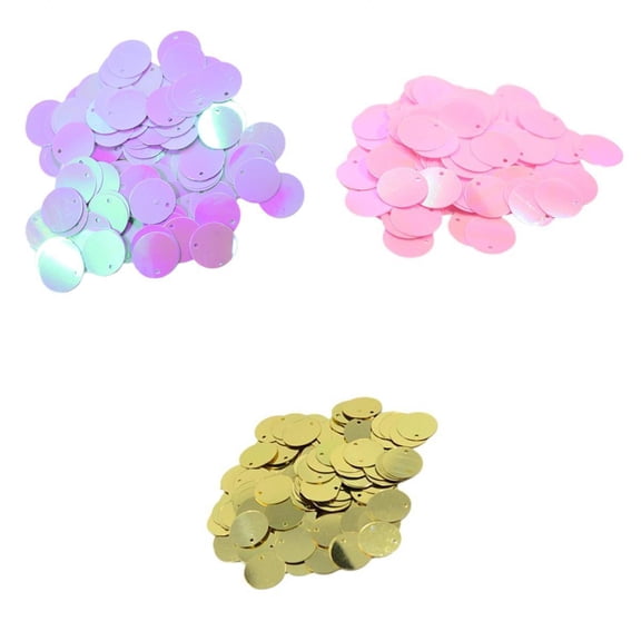 QSTDGVPW 390 Pieces DIY Shiny Round Loose Sequins Sewing Crafts