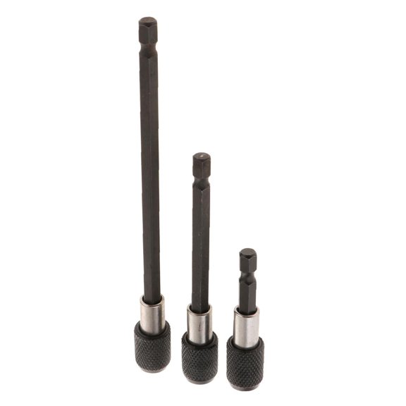 QSTDGVPW 3x 1/4 Screwdriver Extension Quick Release Hex Shank Holder Drill Bits Black
