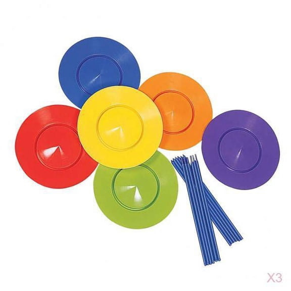 QSTDGVPW 3x Juggling Plate Sticks Fun Games Balance Skills Toys Performance Props
