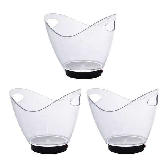 QSTDGVPW 3x LED Luminous Ice Bucket Beer Wine Cooler Barrel For Club Party 2L