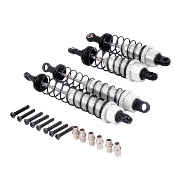 QSTDGVPW 4 Pack Adjustable 0mm Front and Rear Shock Absorber Damper Fits /12 RC Car 12428 Silver