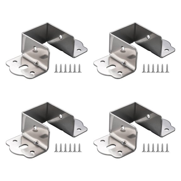 QSTDGVPW 4 Pieces Bed Hinge Rail Brackets Stainless Steel Rustproof Sturdy with Screw 40mm
