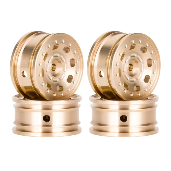 QSTDGVPW 4 Pieces Brass Wheel Rims DIY Modified Replace High Performance RC Car Parts 8 Hole