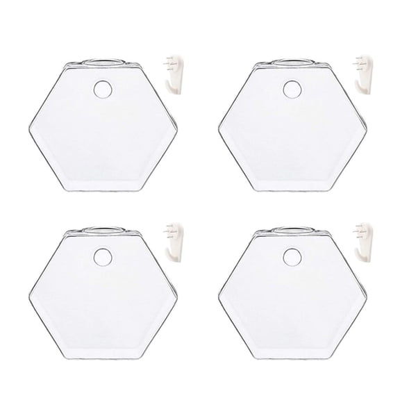 QSTDGVPW 4 Pieces Glass Wall Hanging Planters Glass Terrariums Hexagon Wall Orbs 13cm