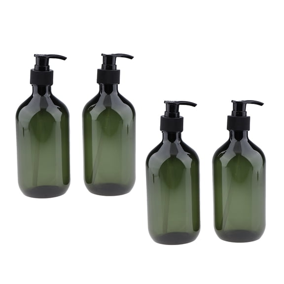QSTDGVPW 4 x Empty Refillable Plastic Bottles - Pump Dispenser Cosmetic Makeup Storage