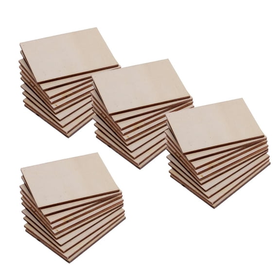 QSTDGVPW 40pc Rectangle Shape Crafts Blank Wood Plaque Sign Pyrography DIY Paint Material