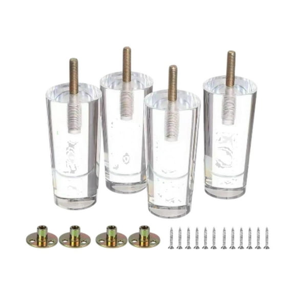 QSTDGVPW 4x Acrylic Sofa Legs Furniture Decor Professional Practical Table Support 5cmx10cm