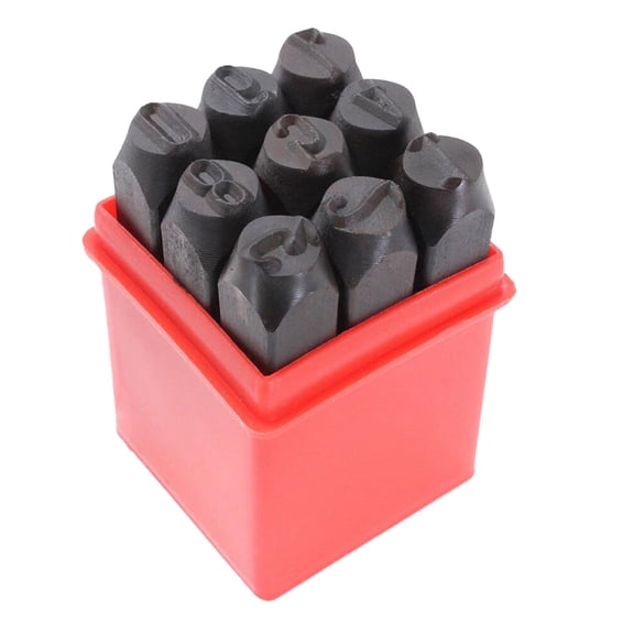 QSTDGVPW 5/16" 8mm 0-9 Steel Number Letter Metal Punch Set Stamp Automatic Center DIY New