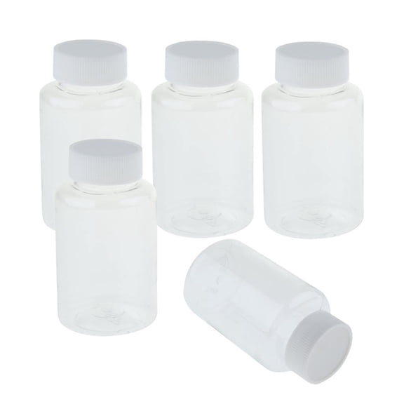 QSTDGVPW 5 Piece Specimen Cups Containers Sterile Jars Leakproof Thread Bottles 150mL