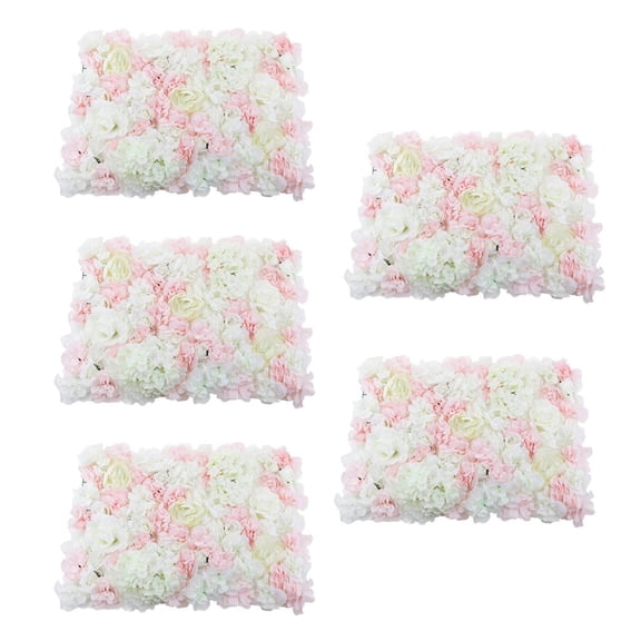 QSTDGVPW 5 Pieces Romantic Artificial Flowers Wall Panel Wedding Venue flower decor Pink