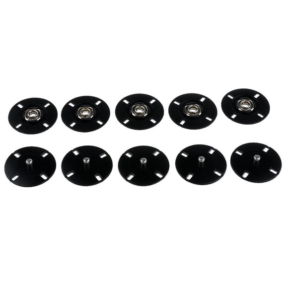 QSTDGVPW 5 Sets Metal Sew on Press Studs Snap Fasteners Poppers Button 21mm Black