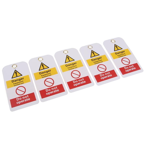 QSTDGVPW 5PCS Security Key Lockout Tagout Tag Safety Name Marking Remark Card Label A A