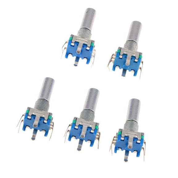 QSTDGVPW 5Pcs Rotary Encoder With Switch EC11 Audio Digital Potentiometer 20mm Handle