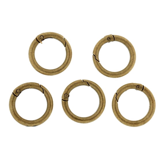 QSTDGVPW 5pcs 28mm Zinc - Round Carabiner Keyring Buckle - 5pcs Bronze