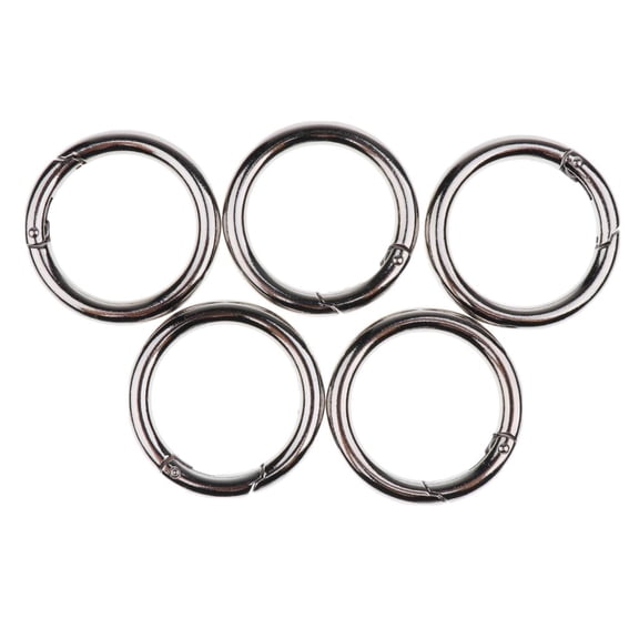 QSTDGVPW 5x Round Push Gate Snap Open Hooks Spring Ring Key Carabiner Camping 44mm