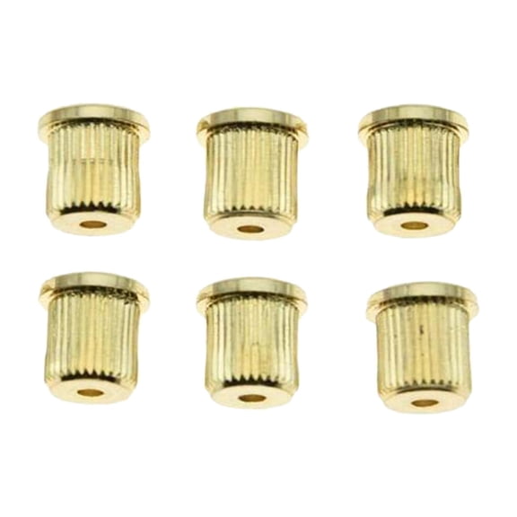 QSTDGVPW 6 Pieces Durable Iron Guitar Through Body String Ferrules Replacement Golden