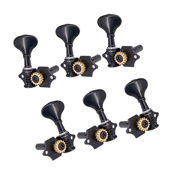 QSTDGVPW 6PCS 3R 3L String Tuning Peg Gear Electric Guitar Tuner Machine Heads Black