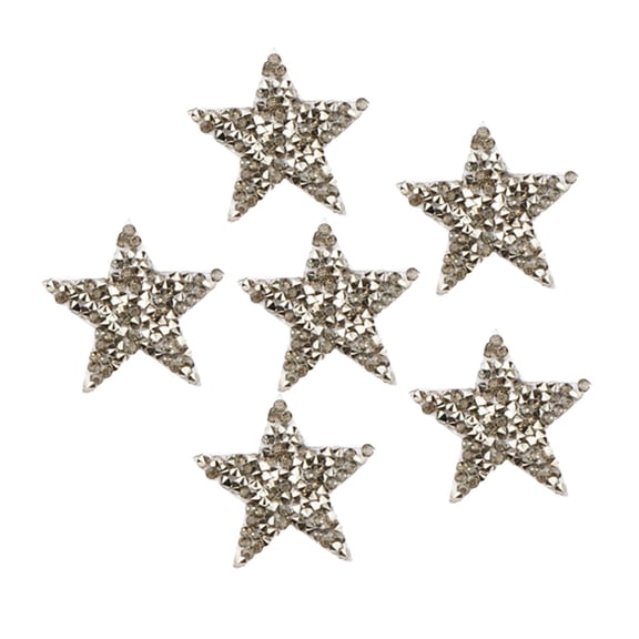 QSTDGVPW 6Pcs Iron on Patches, Star Sew-on/Iron-on Appliques Patch for Jackets Backpacks Kids Clothing Jean Vest Shirt Light Grey