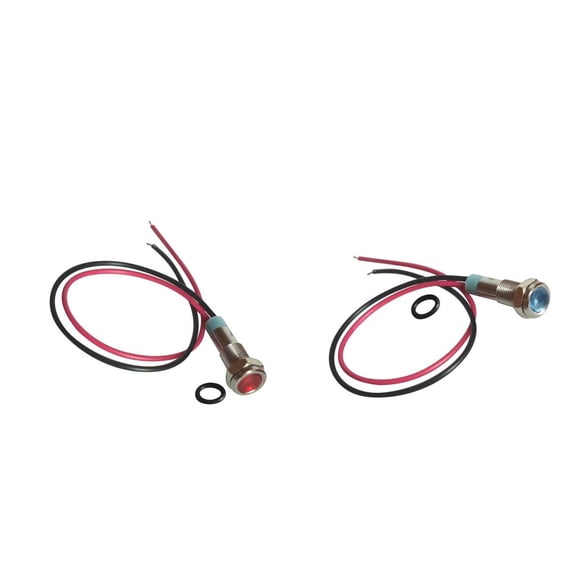 QSTDGVPW 6mm Red &Blue LED Metal Indicator Light Waterproof Signal Pilot Dash Lamp 6V