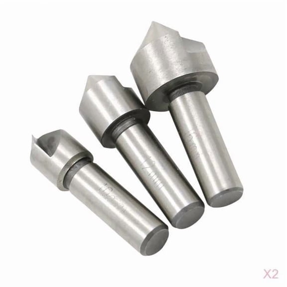 QSTDGVPW 6pcs HSS Chamfering Device Drill Bit 90 degree End Mill Cutter Bit Countersink Set