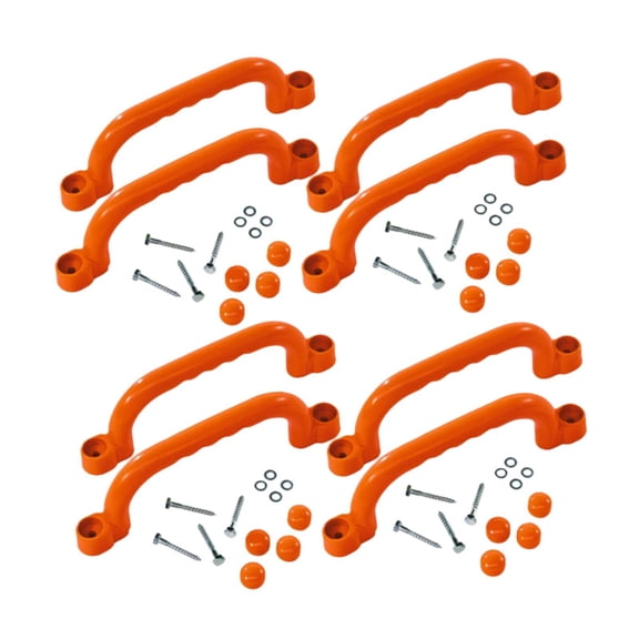QSTDGVPW 8 Pieces Climbing Handles Grab Handles for Amusement Park Backyard Playhouse Orange