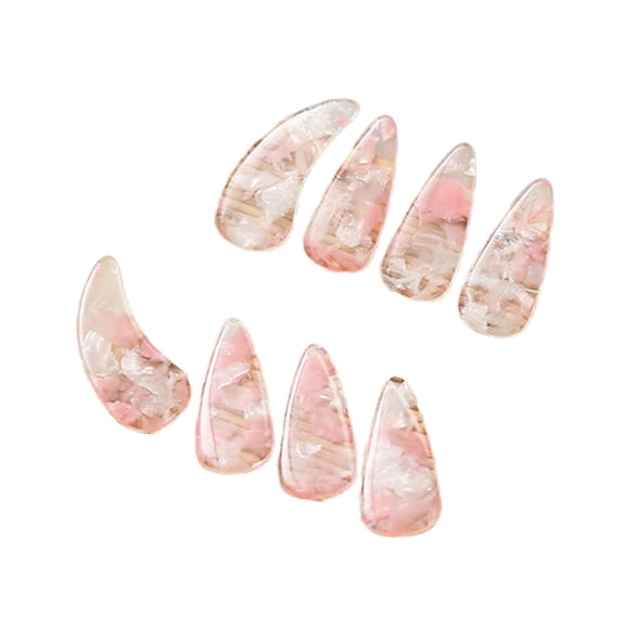 QSTDGVPW 8 Pieces Guzheng Finger Picks Adult Professional Nail Covers Double Sided Curved style D