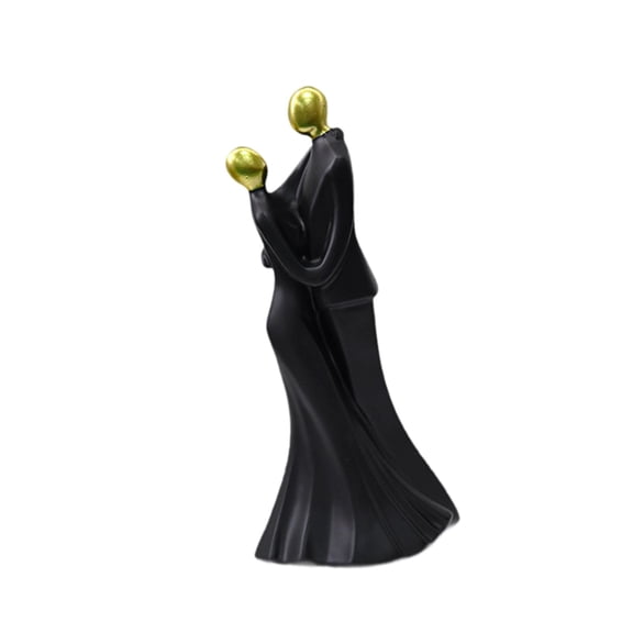 QSTDGVPW Abstract Couple Figurine Dancing Couple Statue Creative Wedding Decor Anniversaries Gifts for Living Room Bookshelf Home Desk black 8.5x6.7x18cm