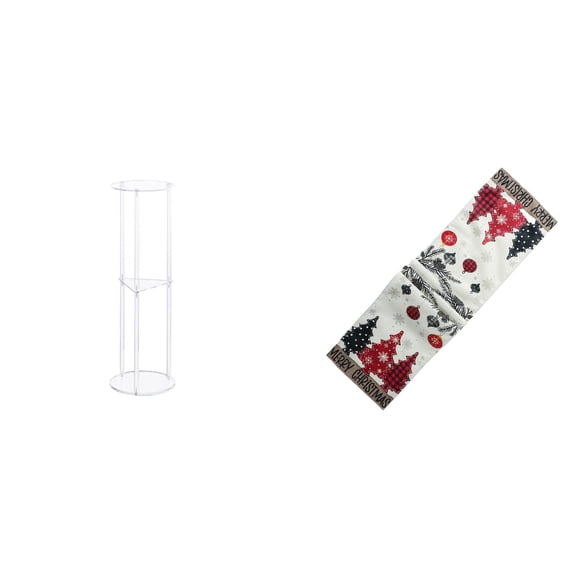 QSTDGVPW Acrylic Bedside Table for Small Spaces with Seasonal Christmas Table Runner and Reusable Winter Decor for Office Balcony Holiday