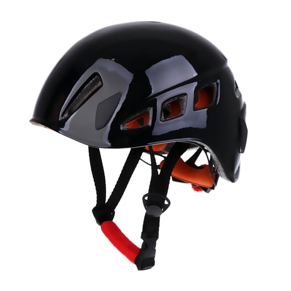 QSTDGVPW Adjustable Lightweight Rock Climbing Caving Rappelling Safety Helmet, Outdoor / Black