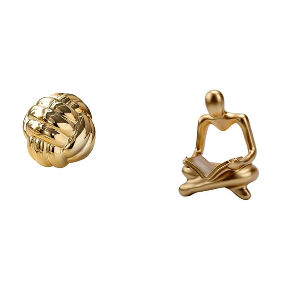 QSTDGVPW Aesthetic Yarn Ball Ornament Sculpture Creative Abstract Thinker Ceramic Figurine for Friends Living Room Countertop Entrance Dresser Decoration