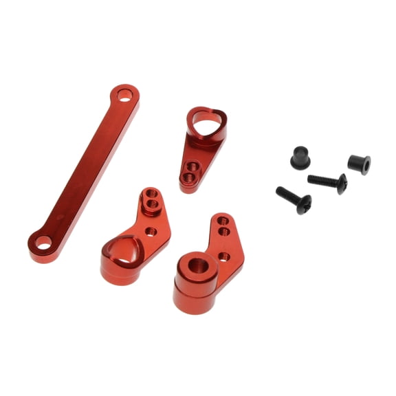 QSTDGVPW Aluminum Steering Lever Servo Saver Set for 1/10 FS RC Racing Buggy Truggy Car Red