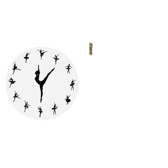 QSTDGVPW Ballet Dancer Inspired Silent Wall Clock with Miniature Grandfather Clock Design Elegant Decorative Timepiece for Home Office Kitchen Living Room