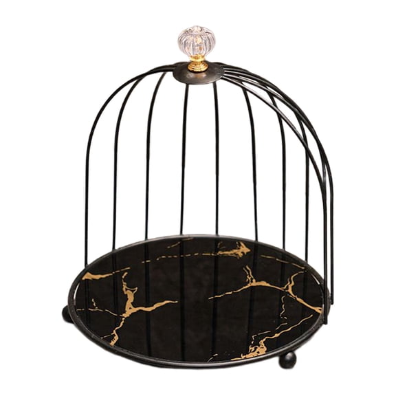 QSTDGVPW Bathroom Storage Rack Shower Caddy Shelf Countertop Kitchen Vanity Tray Birdcage Black 20x23cm
