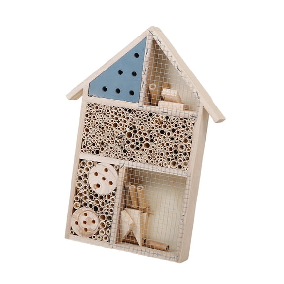 QSTDGVPW Bee House Butterfly House Shelter Habitat Hotel Breeding Decorative Bee Box Nest 25x4x35cm