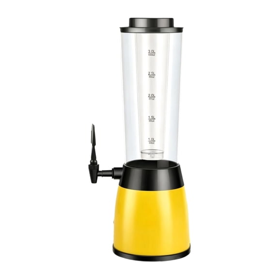 QSTDGVPW Beer Dispenser Mimosa Tower 3L Margarita,with Scale Tabletop Beer Beverage Dispenser for Wall Restaurants Home Kitchens Party yellow
