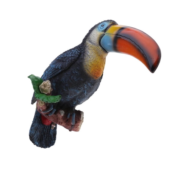 QSTDGVPW Big Mouth Toucan Bird Wall Sculpture Outdoor Graden Patio Lawn Decor, 7'', Resin