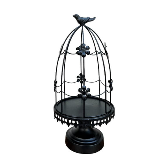 QSTDGVPW Bird Cage Candle Holder Elegant Candle Lantern for Wedding Party Table Decor Black