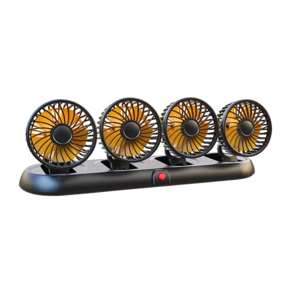 QSTDGVPW Car Cooling Air Fan with 360 degree Rotatable Sturdy Foldable Silent Car Dashboard Fa orange 24v