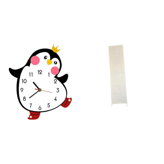 QSTDGVPW Cartoon Penguin Wooden Wall Clock Paper Floor Lamp Shade Decorative Lovely Battery Powered Home Decoration Cozy Living Room Decor Standing Lamp Light Cover Lampshade Multifunctional
