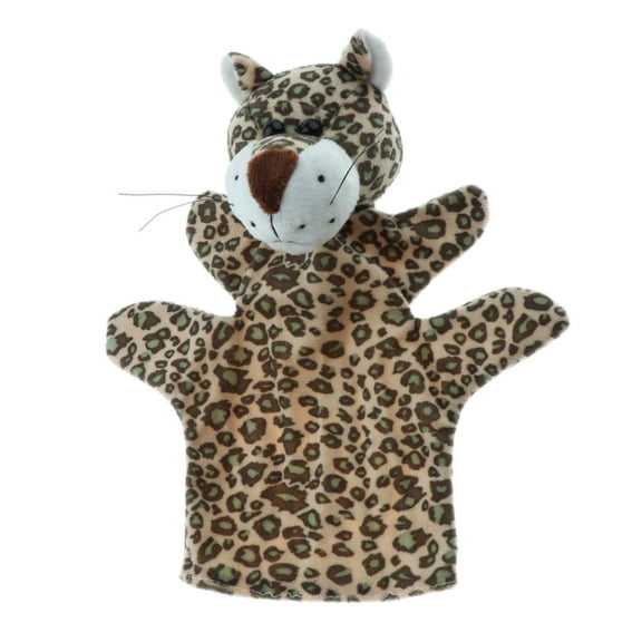 QSTDGVPW Cartoon plush toy zoo animal hand puppet finger puppet Punch and Judy puppet and Leopard