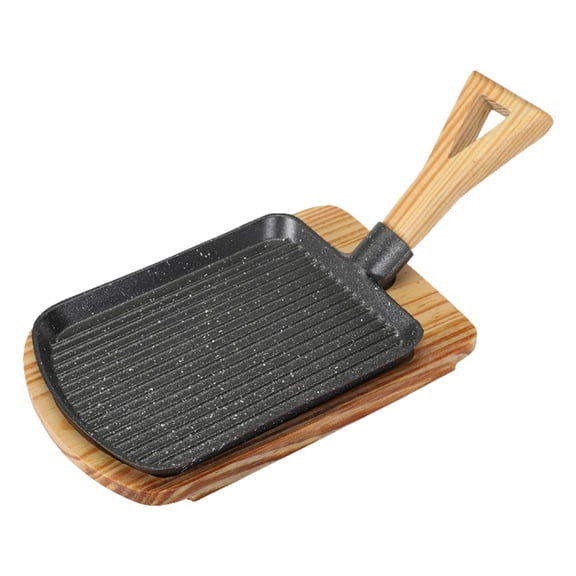 QSTDGVPW Cast Iron Nonstick with Detachable Handle Griddle BBQ Grilling Pan Griddle Steak S