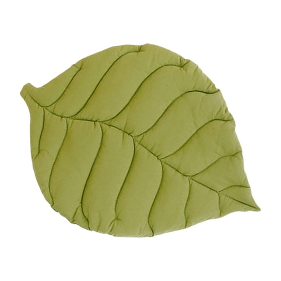 QSTDGVPW Cat Bed Leaf Shape Soft Dog Bed Mat , Machine Washable Mattress for Large Medium Green Leaf