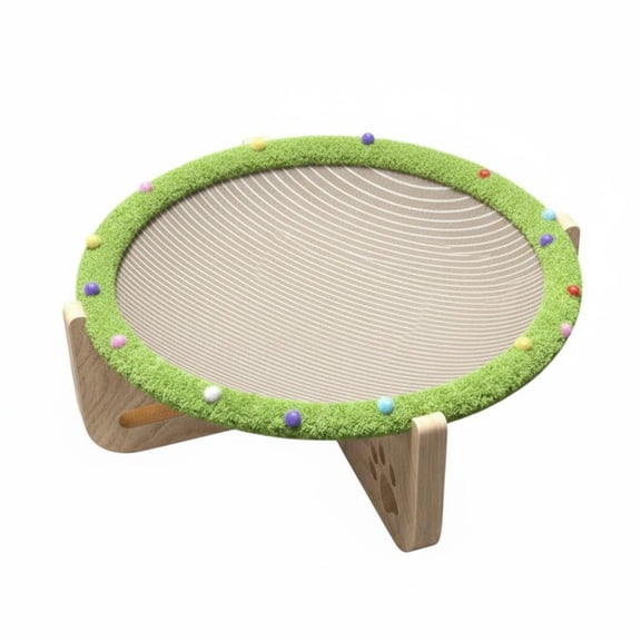 QSTDGVPW Cat Hammock Bed Scratcher Breathable Linen Surface with Sisal Pad Elevated for Air Circulation Indoor Cats and Kittens